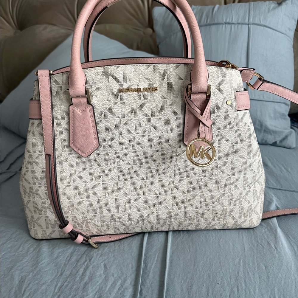 Michael Kors Blush Pink and Cream Purse